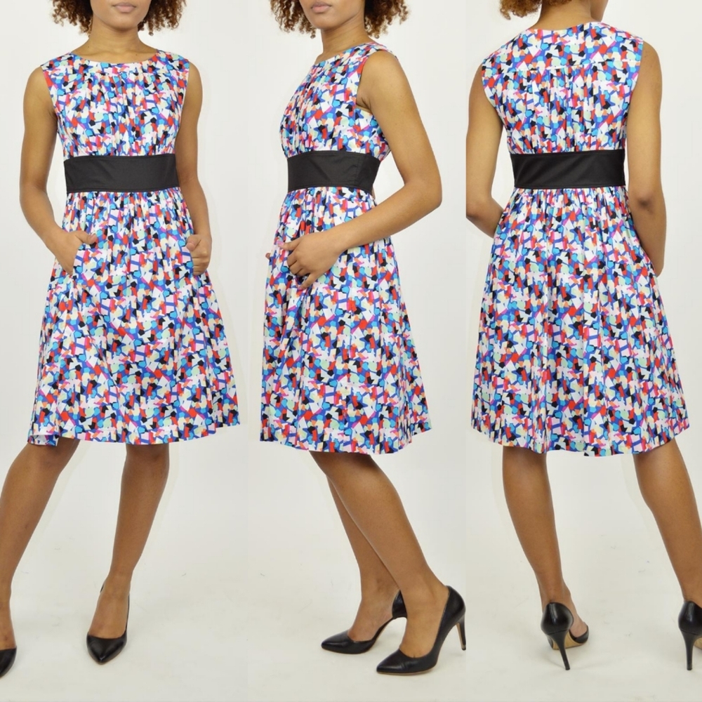 Tracy Reese Plenty Confetti Print Sleeveless A Line Dress